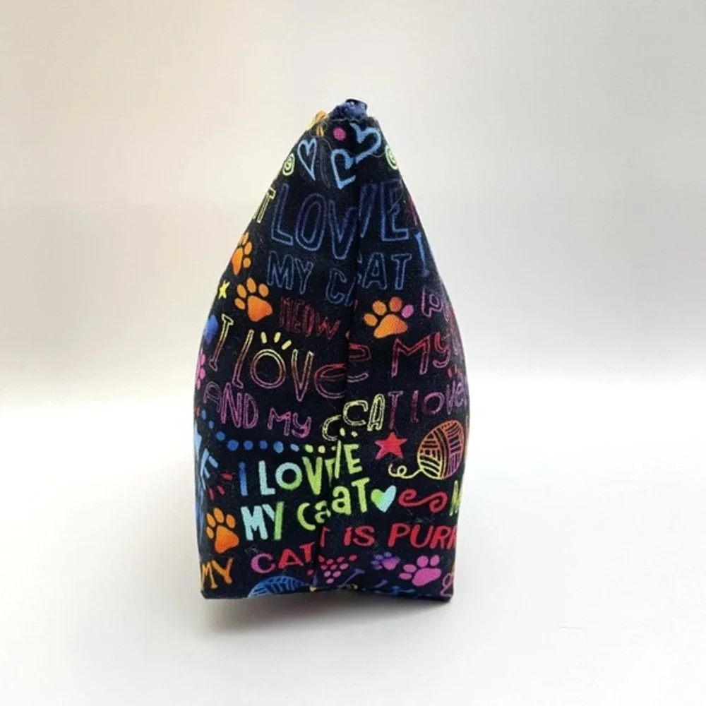 Cat Lovers Makeup Bag Zipper Pouch‎ Colorful Rainbow